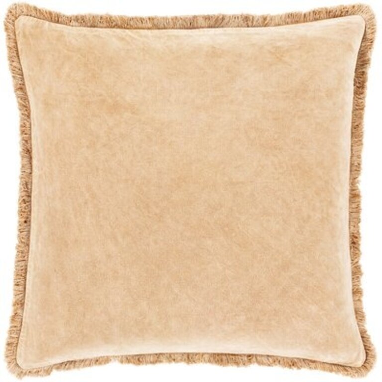 Steph Dominga Square Cotton Pillow Cover Color: Camel, Size: 20" x 20", Fill Material: Polyester/Polyfill