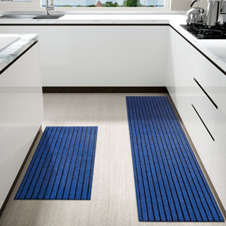 Danyielle Kitchen Mat Mat Size: Runner 1'5" x 4'11", Color: Blue