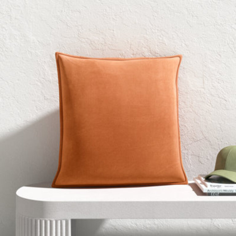 Edgar Square 100% Cotton Pillow Color: Camel, Size: 20'' x 20'', Fill Material: Down