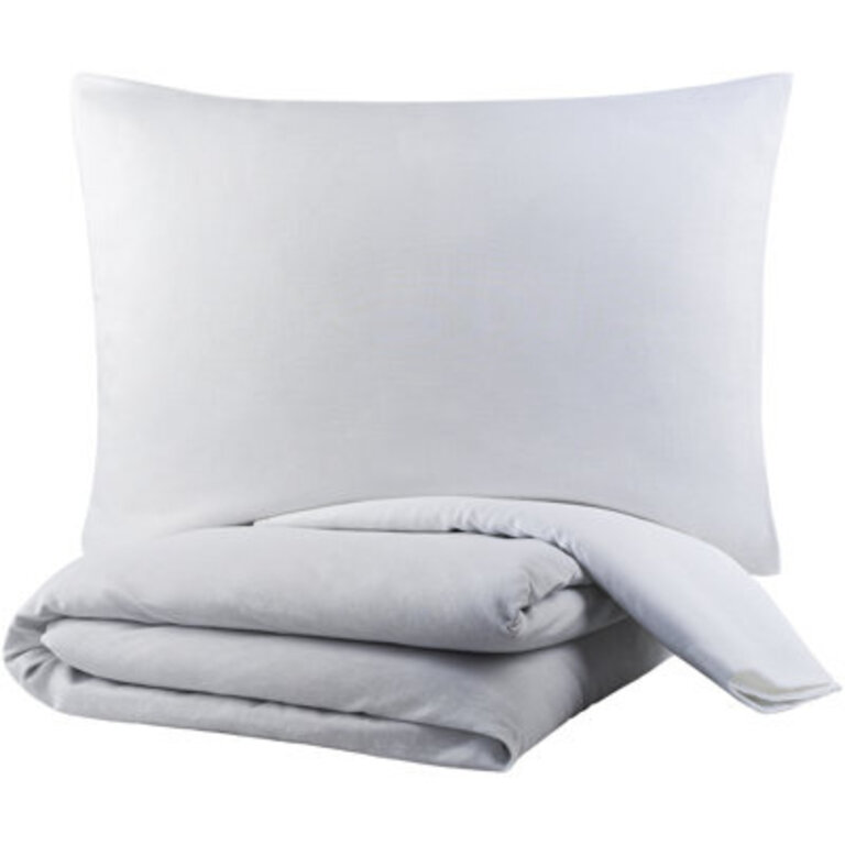 Pia Linen Reversible Modern & Contemporary 3 Piece Duvet Cover Set Size: King Duvet Cover + 2 King Shams, Color: White