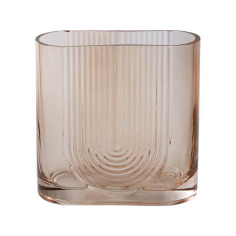 Pardee Amber Glass Table Vase Size: 7" H x 7" W x 3" D