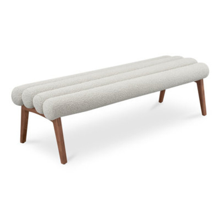 Keshia Bench Upholstery Color: White Boucle