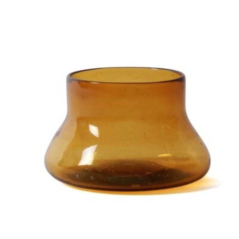 Tribeca Cantel Glass Round Table Vase Color: Amber, Size: Small