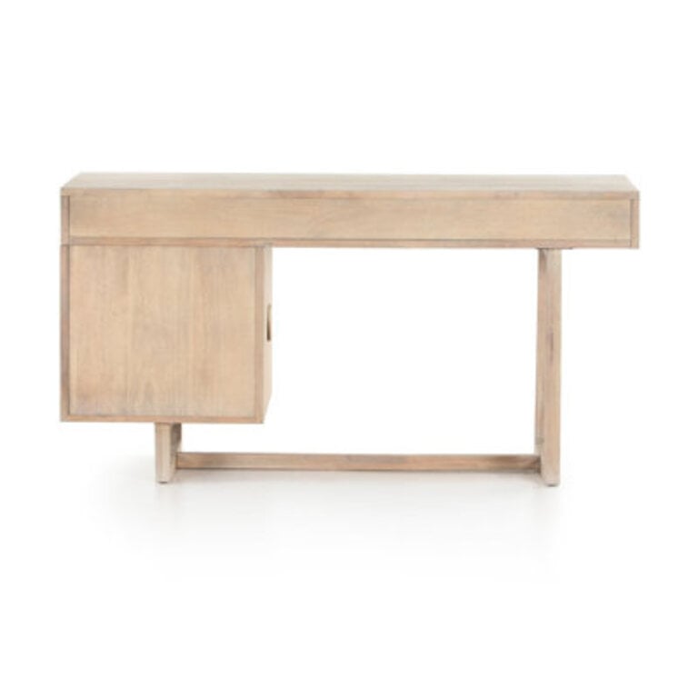 Nephie Solid Wood Desk Color: White Wash Mango