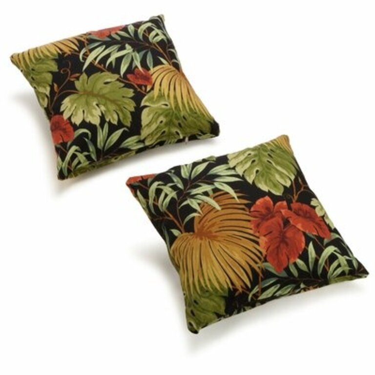 Menzies Outdoor 17" Pillow Cover & Insert Color: Tropique Raven