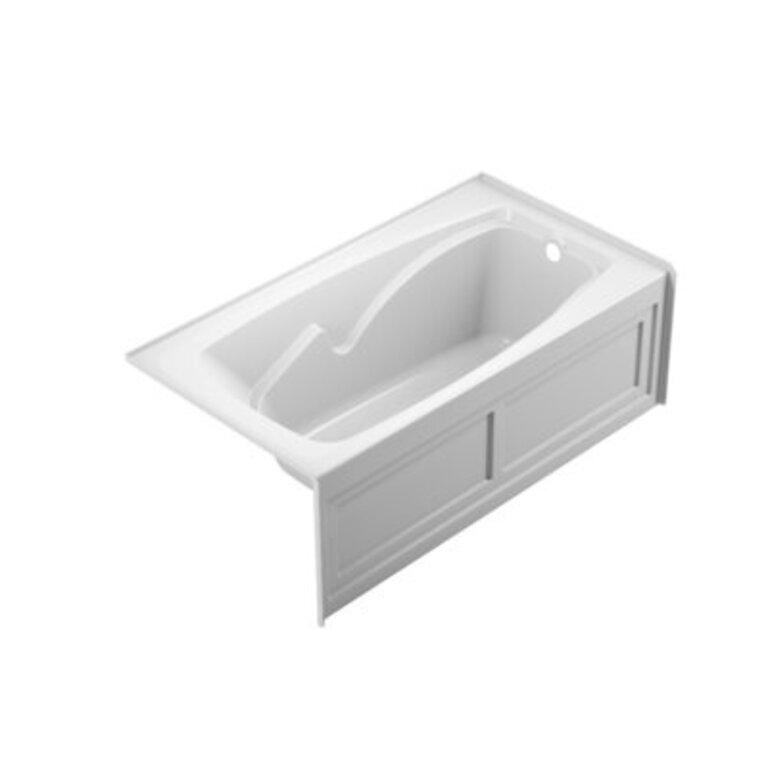 Cetra 60" x 32" Sklirted Soaking Bathtub Color: White, Drain Location: Right