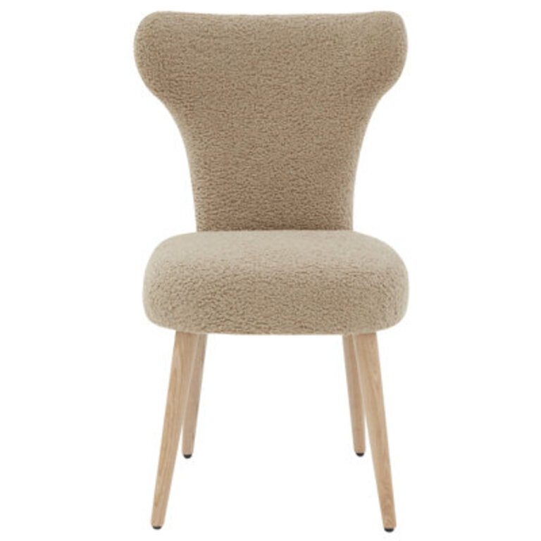 Larain Fabric Full Back Side Chair in Light Brown