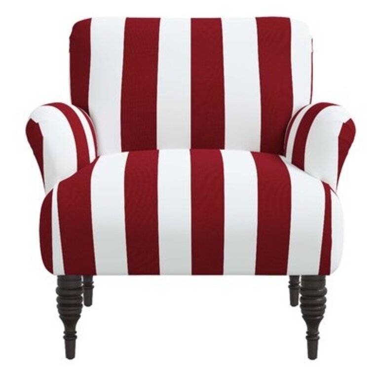 Fairhope 32'' Wide Cotton Armchair Fabric: Red 100% Cotton