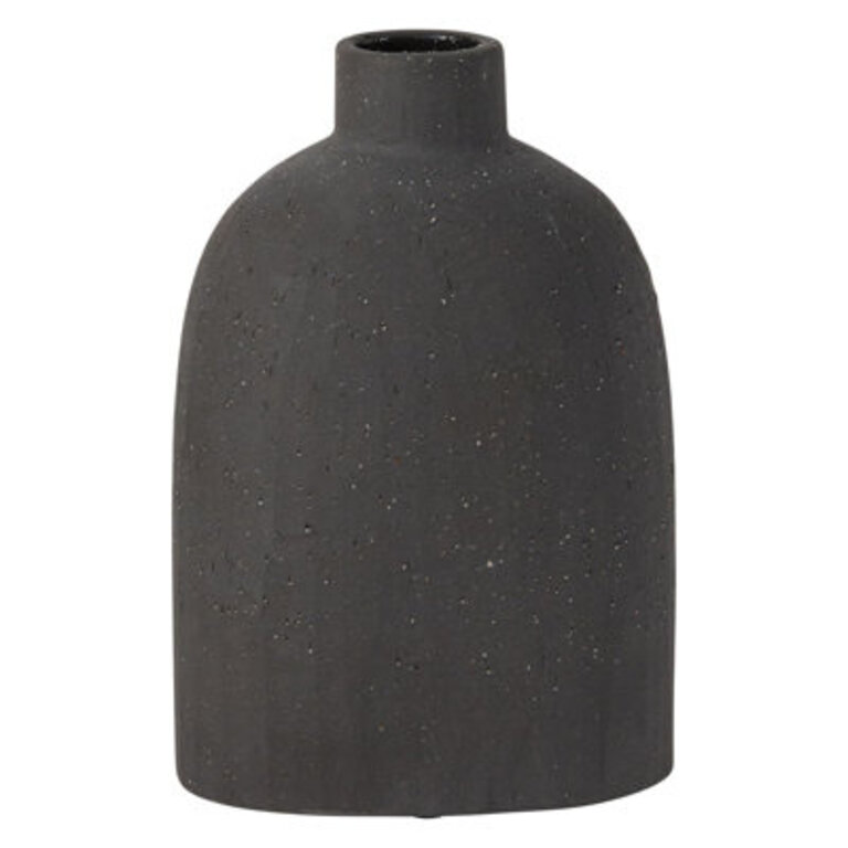 Abie Ceramic Table Vase Size: 4" H x 5.75" W x 2.5" D, Color/Finish: Black