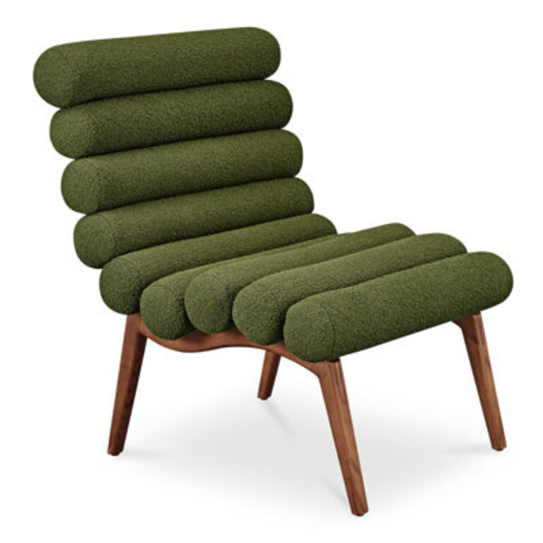 Keshia Upholstered Lounge Chair Fabric: Green Boucle