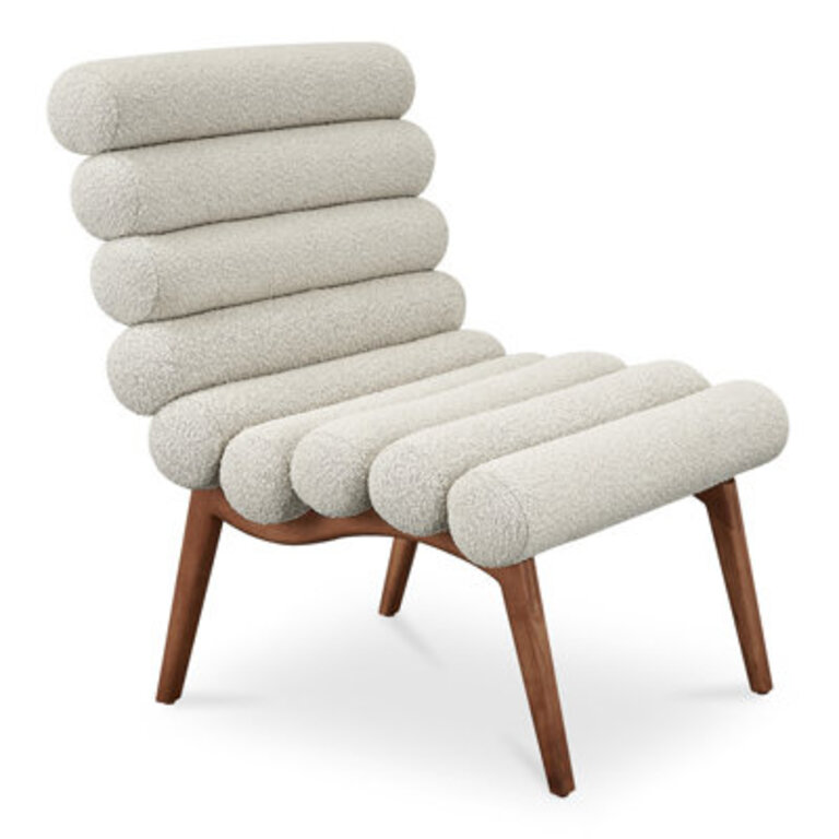 Keshia Upholstered Lounge Chair Fabric: White Boucle