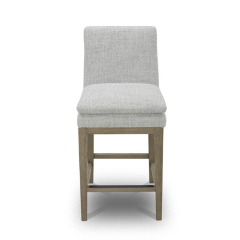 Bethea Upholstered Counter Stool Upholstery: Gray Heathered