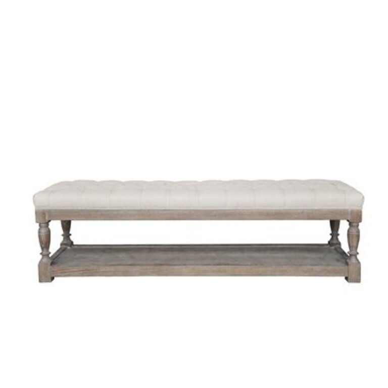 Ashlei Upholstered Storage Bench Size: 17" H x 59" W x 17" D, Color: Off-White