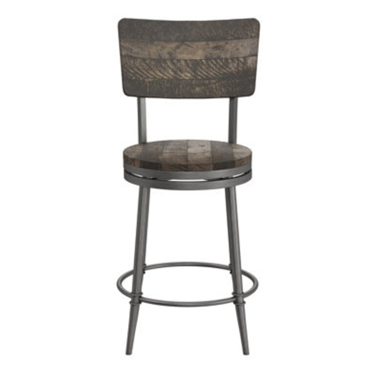 Harworth Swivel Counter Stool, Bar Stool Seat Height: Counter Stool (26” Seat Height), Color: Weathered Gray