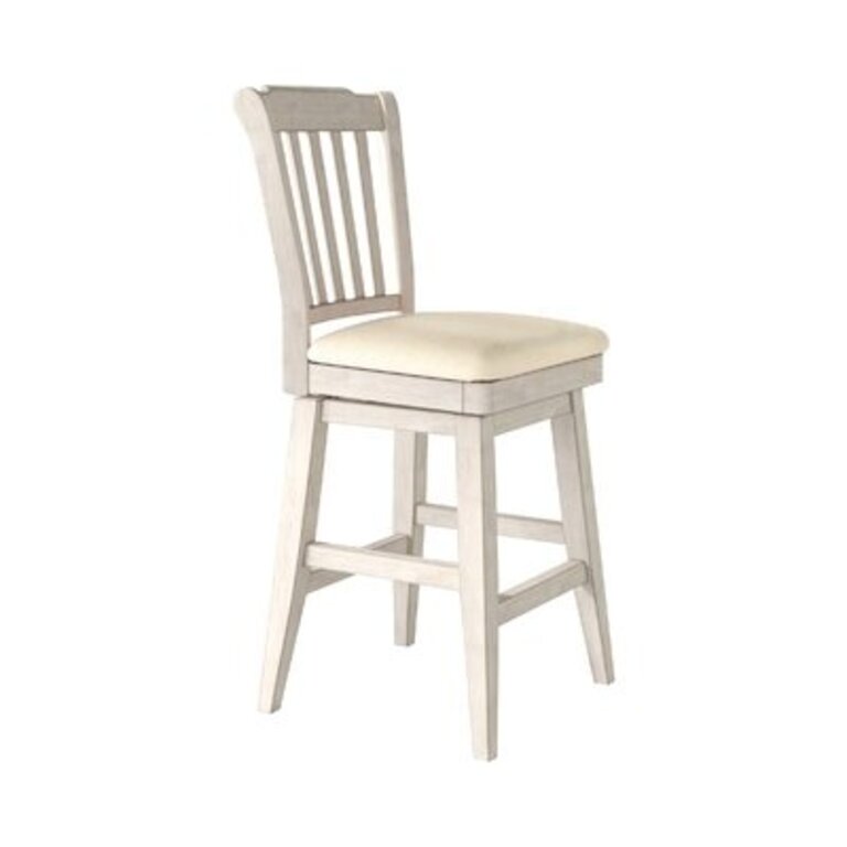 Fortville Swivel Stool Color: Antique White, Seat Height: Counter Stool (24” Seat Height)