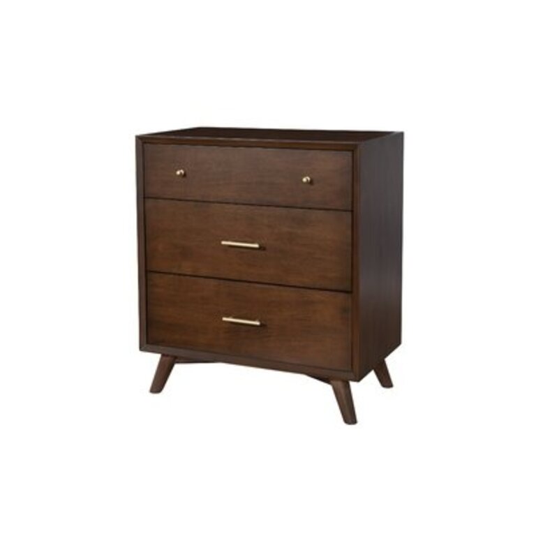 Williams 3 Drawer 32'' W Solid Wood Chest Color: Walnut