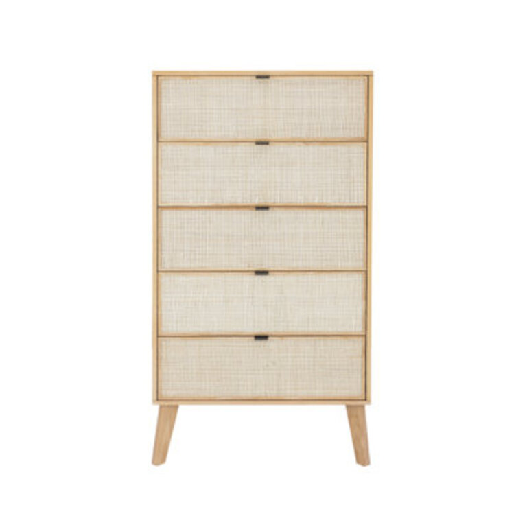 Amani Natural 5-Drawer Cane Chest