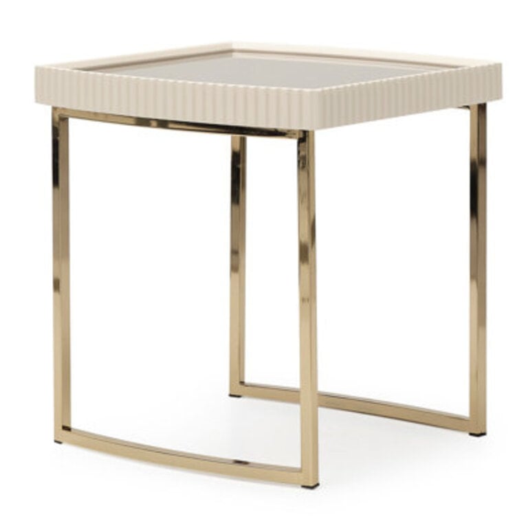 Lisbon Side Table - Silken Matte Cream Table Top Color: Matte Cream