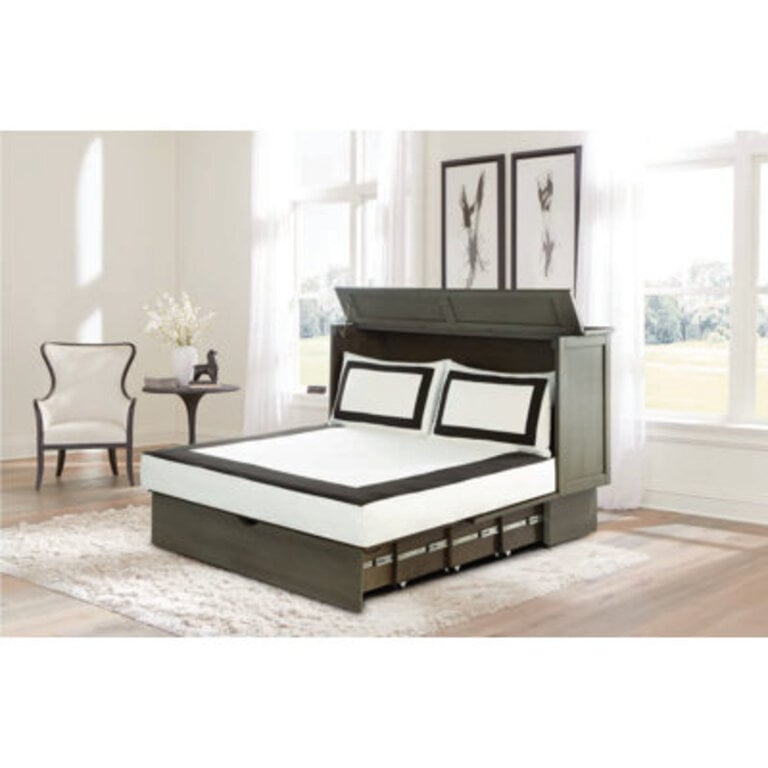 Bristol Queen Storage Murphy Bed with Mattress Color: Charcoal