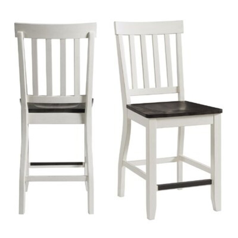 Jolin Two Tone Solid Wood Slat Back Side Chair