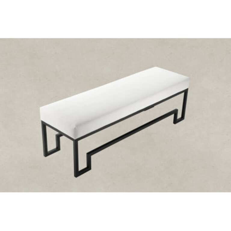 Faux Leather Bench Color/Pattern: Gold/ White