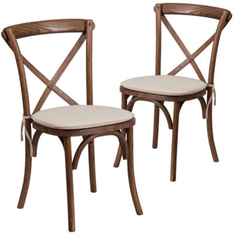 Arquit Stackable Wood Cross Back Chair Color: Pecan