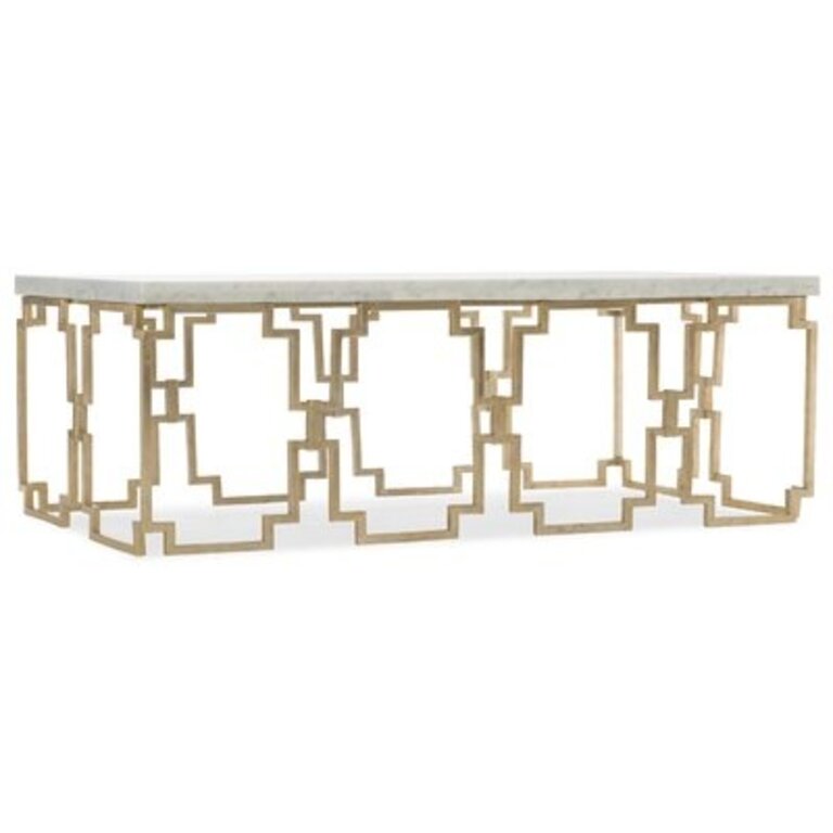 Evermore Frame Coffee Table Table Top Color: White, Table Base Color: Gold