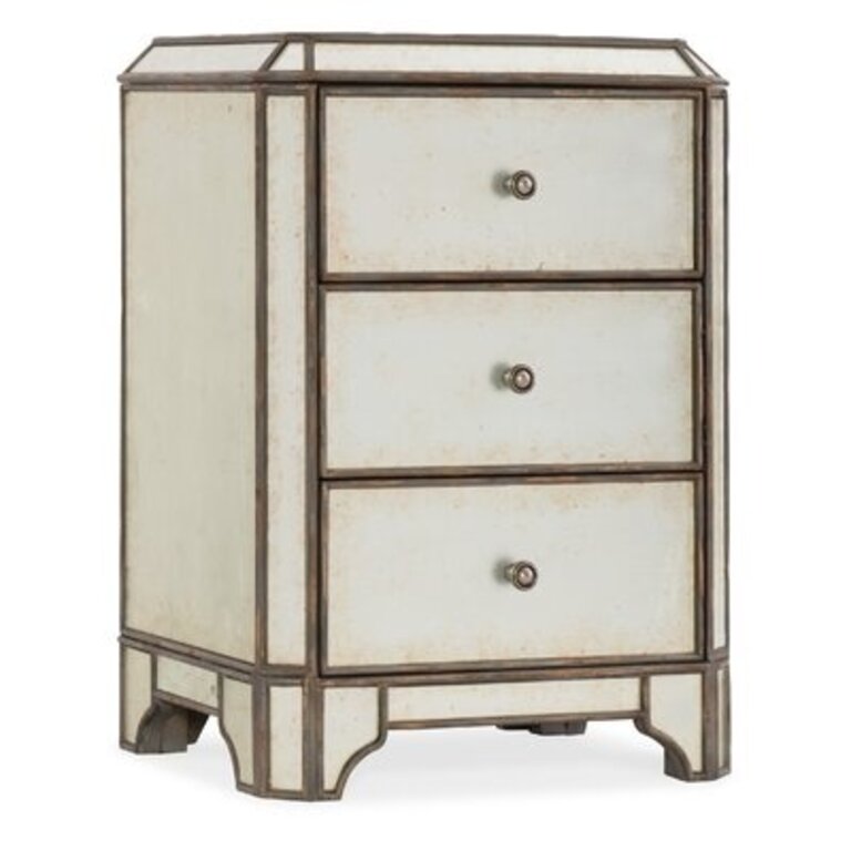 Arabella 3 - Drawer Nightstand in Silver