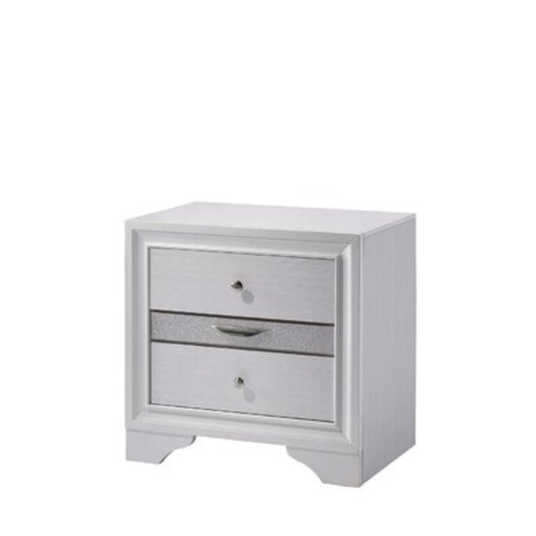 Mote 3 Drawer Nightstand Color: White