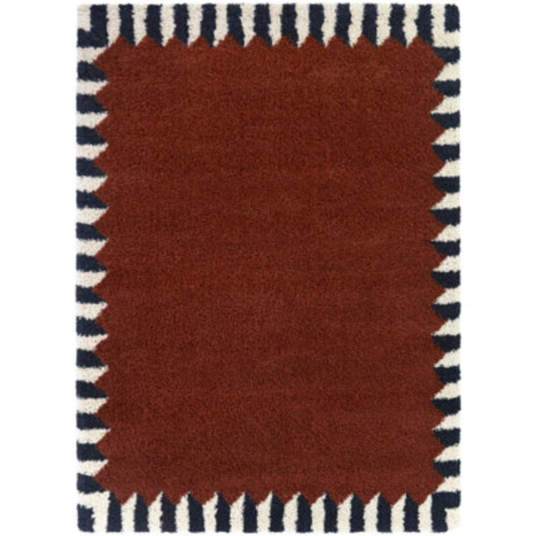 Vasile Rust Border Shag Area Rug Rug Size: Rectangle 7'10" x 10'