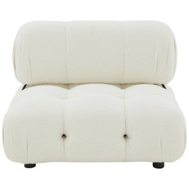 Mio 36.6" W Tufted Velvet Slipper Chair Fabric: Ivory Boucle