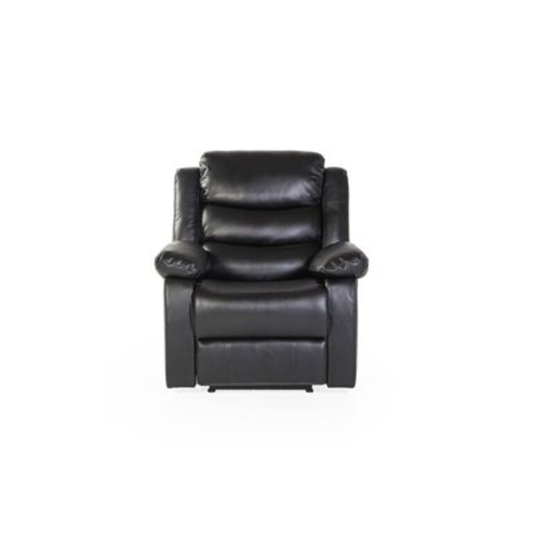 Arriaga 36" Wide Faux Leather Power Standard Recliner Fabric: Black Faux Leather