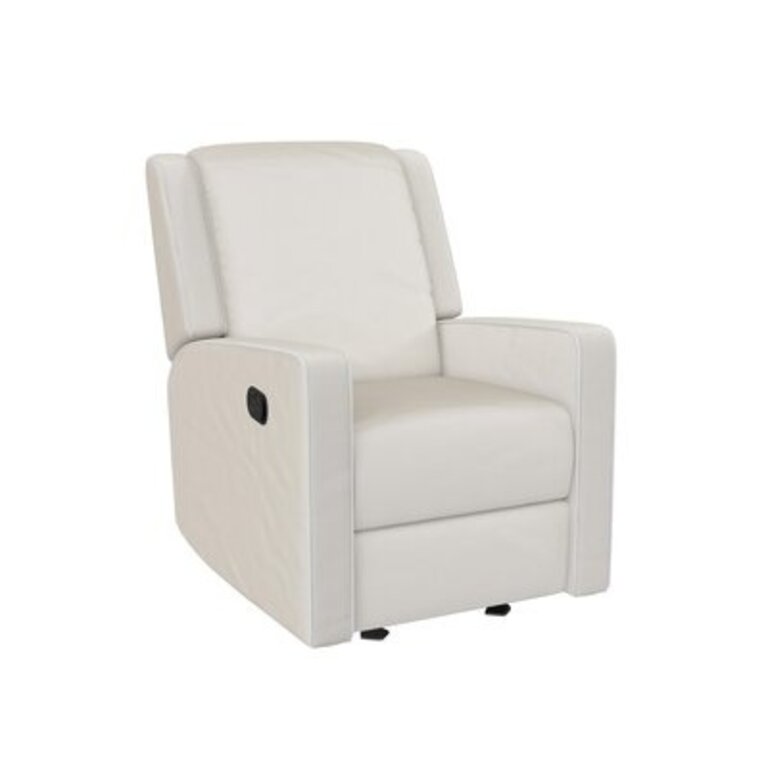 Sophie Upholstered Reclining Rocking Chair Fabric: Off White Linen