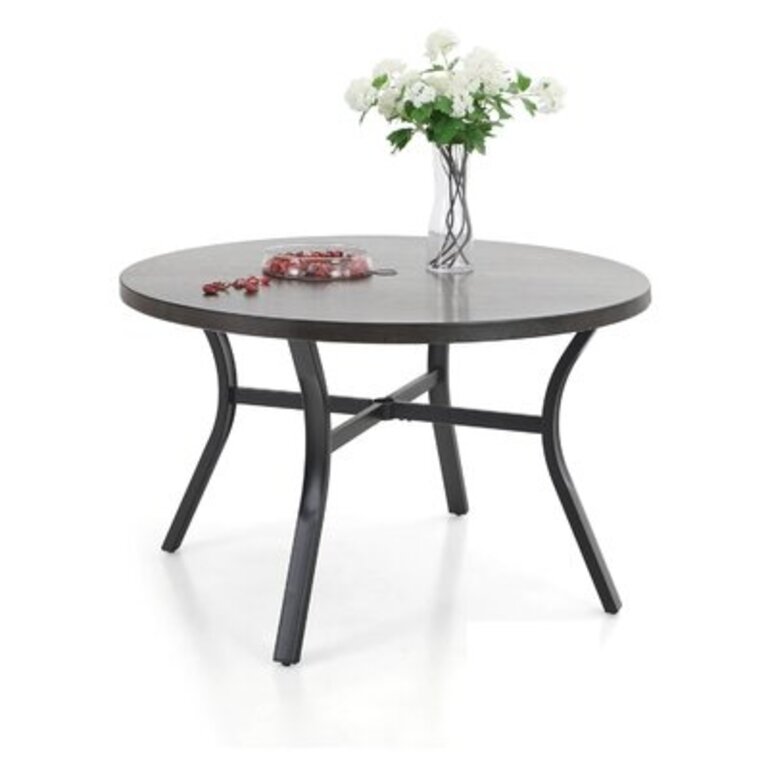 Argyri 44" Round Metal Outdoor Dining Table