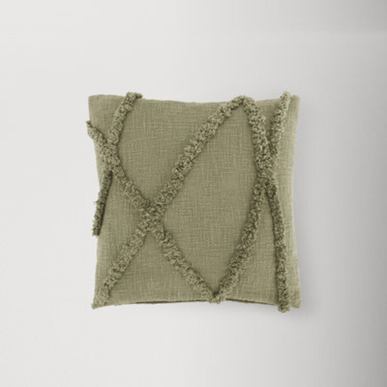 Tracey Square Cotton Pillow Cover & Insert Color: Sage, Size: 18" x 18", Shape: Square