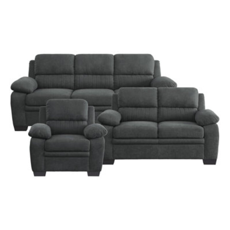 Firdavs Upholstered Pillow Top Arm Living Room Set Fabric: Dark Gray Polyester