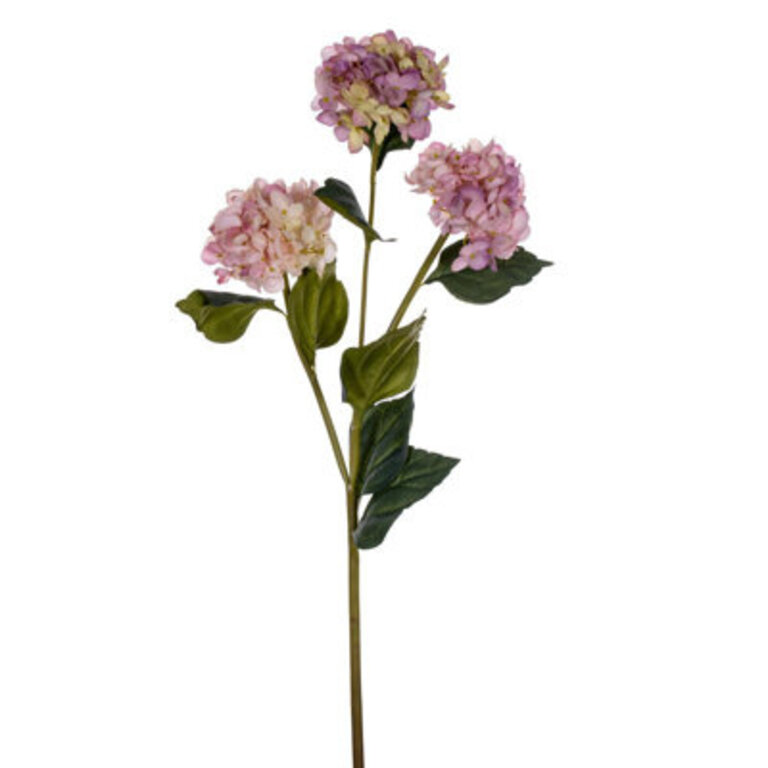 Vickerman 33" Coffee Artificial Hydrangea Spray With Three Flower Heads, 2 Per Bag. Flowers/Leaves Color: Lavender