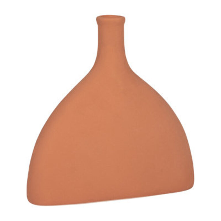 Keavon Handmade Ceramic Table Vase Color: Terracotta, Size: 7" H x 7" W x 1" D