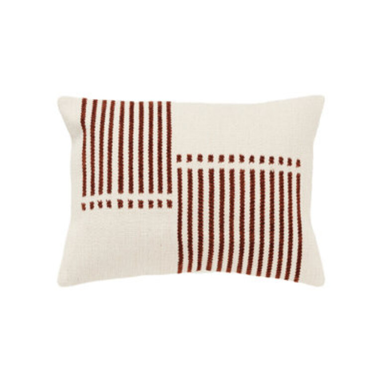 Carlus Cotton Blend/Chenille Lumbar Rectangular Pillow Cover & Insert Color: Natural/Terracotta