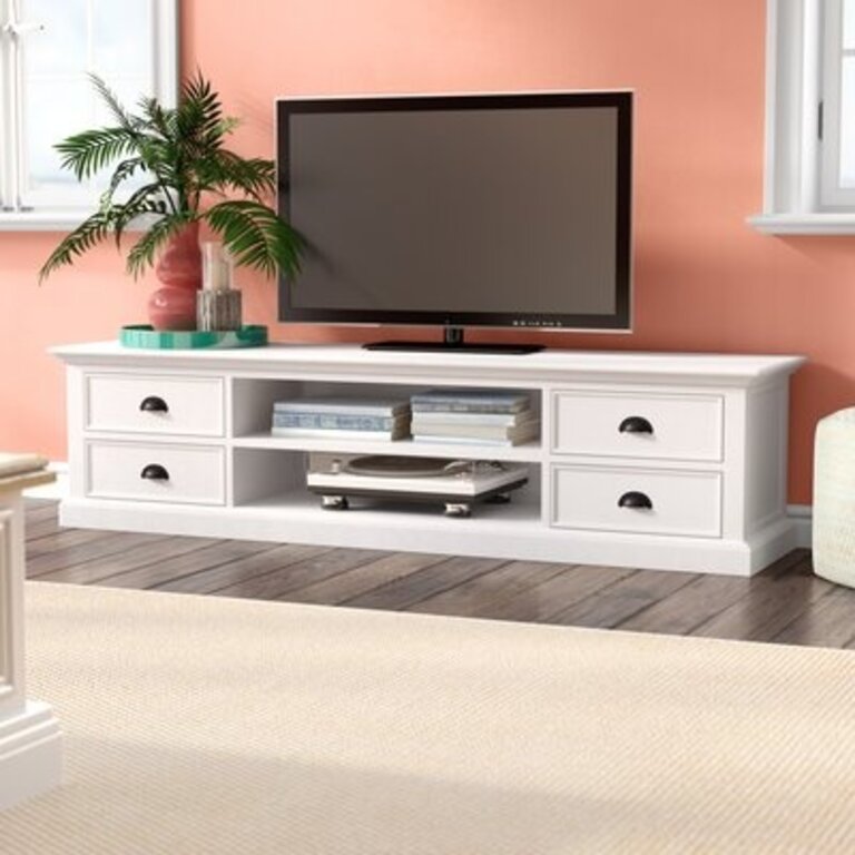 Guildford Solid Wood TV Stand for TVs up to 78" Color: Pure White