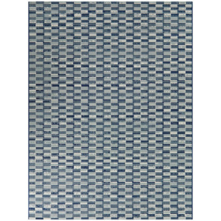 Joan Blue Checkered Patio Indoor/Outdoor Area Rug Rug Size: Rectangle 5'3" x 7'