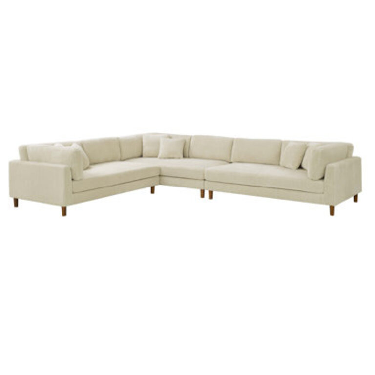 1  Piece Upholstered Sectional Body Fabric: Almond Corduroy