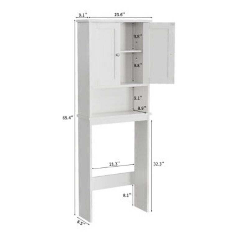 Jarmain Freestanding Over-the-Toilet Storage Finish: White