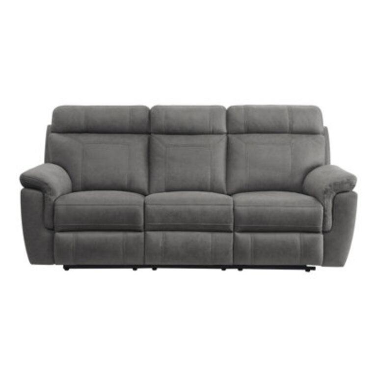 Gray microfiber reclining sofa hotsell
