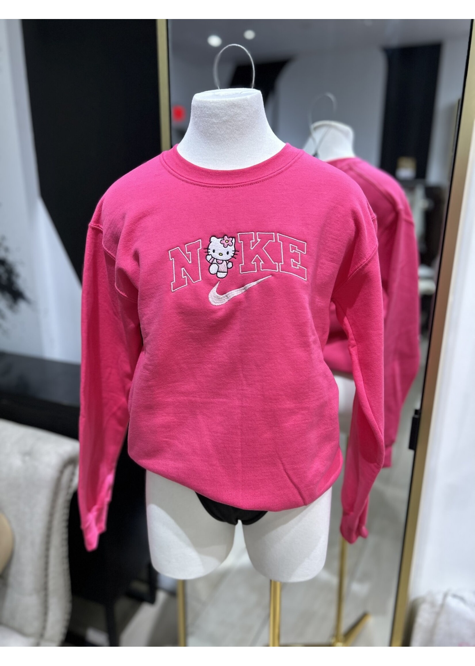 LEXISSBOUTIQUE hello kitty embroidered N!KE crewneck