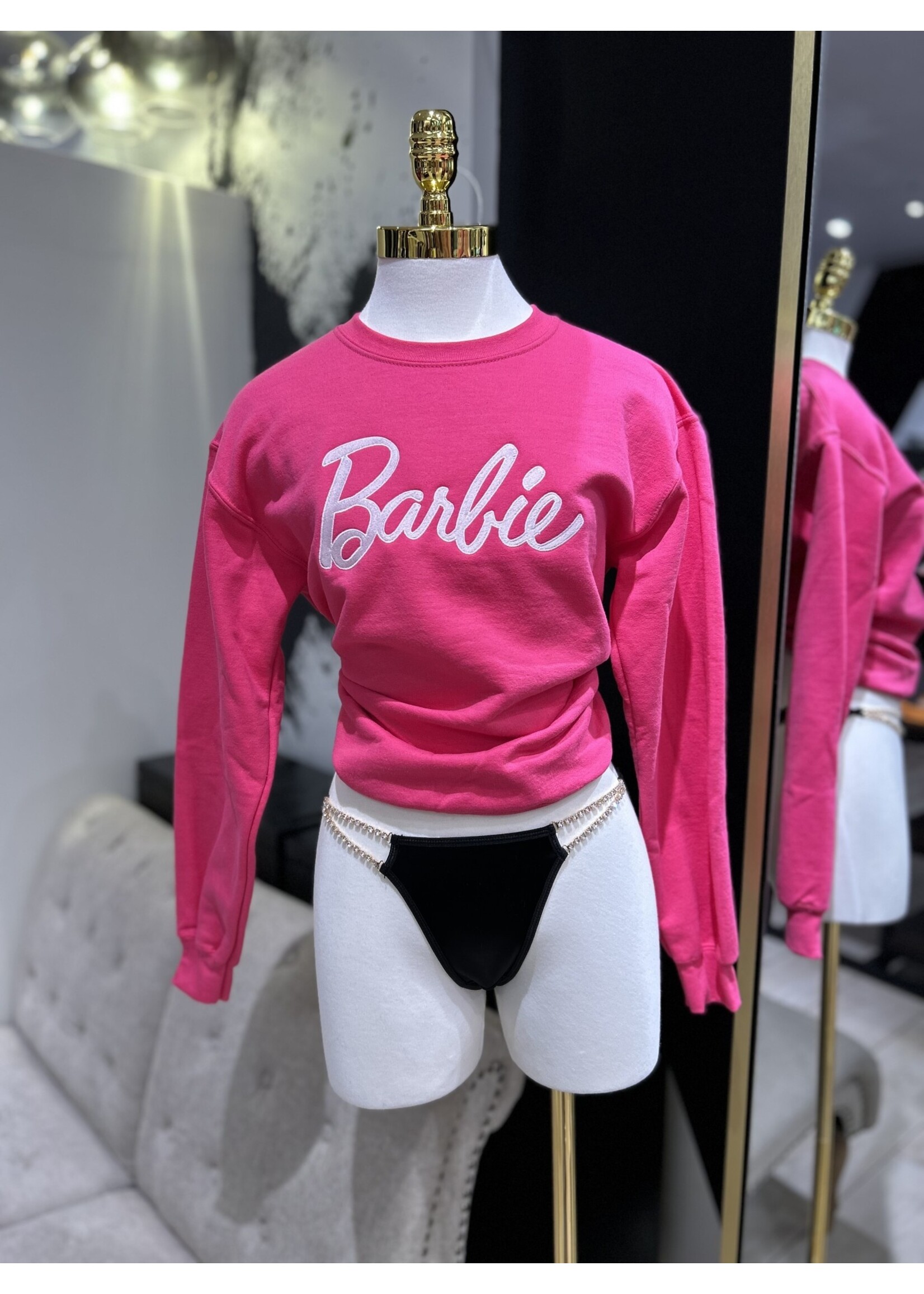 LEXISSBOUTIQUE BARBIE EMBROIDERED CREWNECK