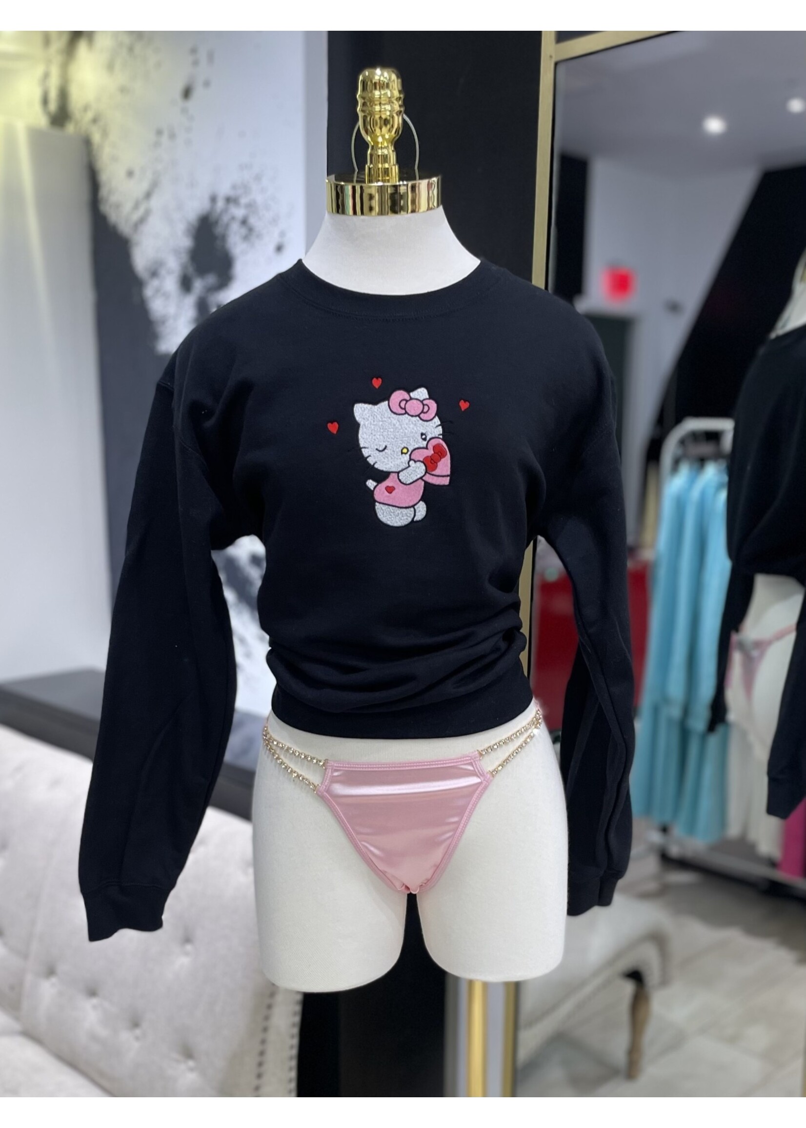 LEXISSBOUTIQUE XOXO Hello Kitty Embroidered Crewneck