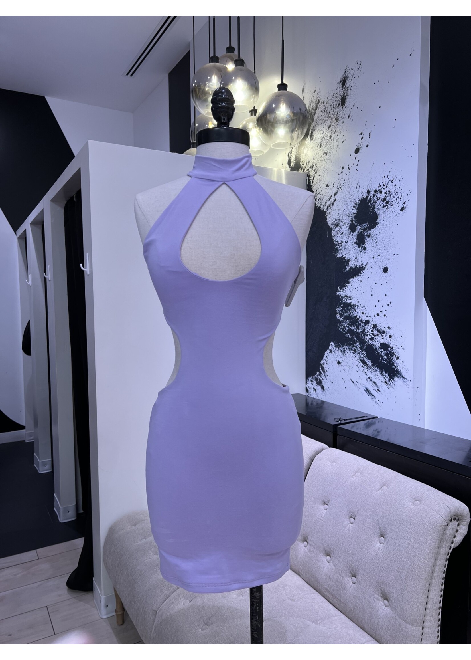 LEXISSBOUTIQUE SLEEVELESS CUTOUTS MINI DRESS