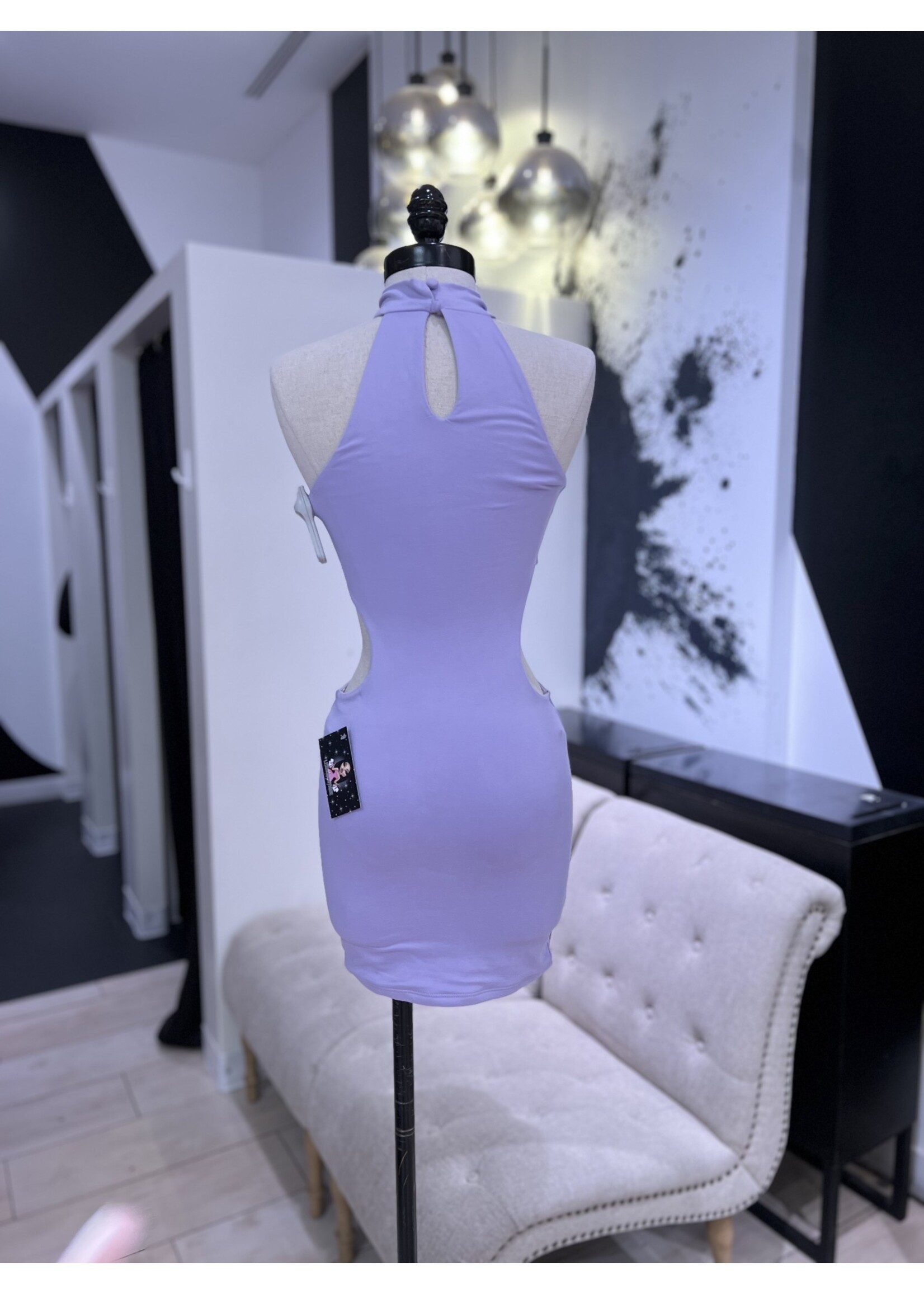LEXISSBOUTIQUE SLEEVELESS CUTOUTS MINI DRESS