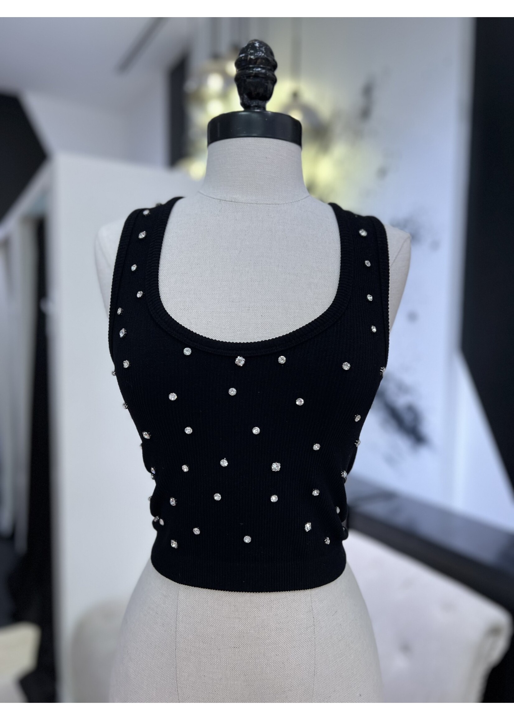 LEXISSBOUTIQUE rhinestone tank top